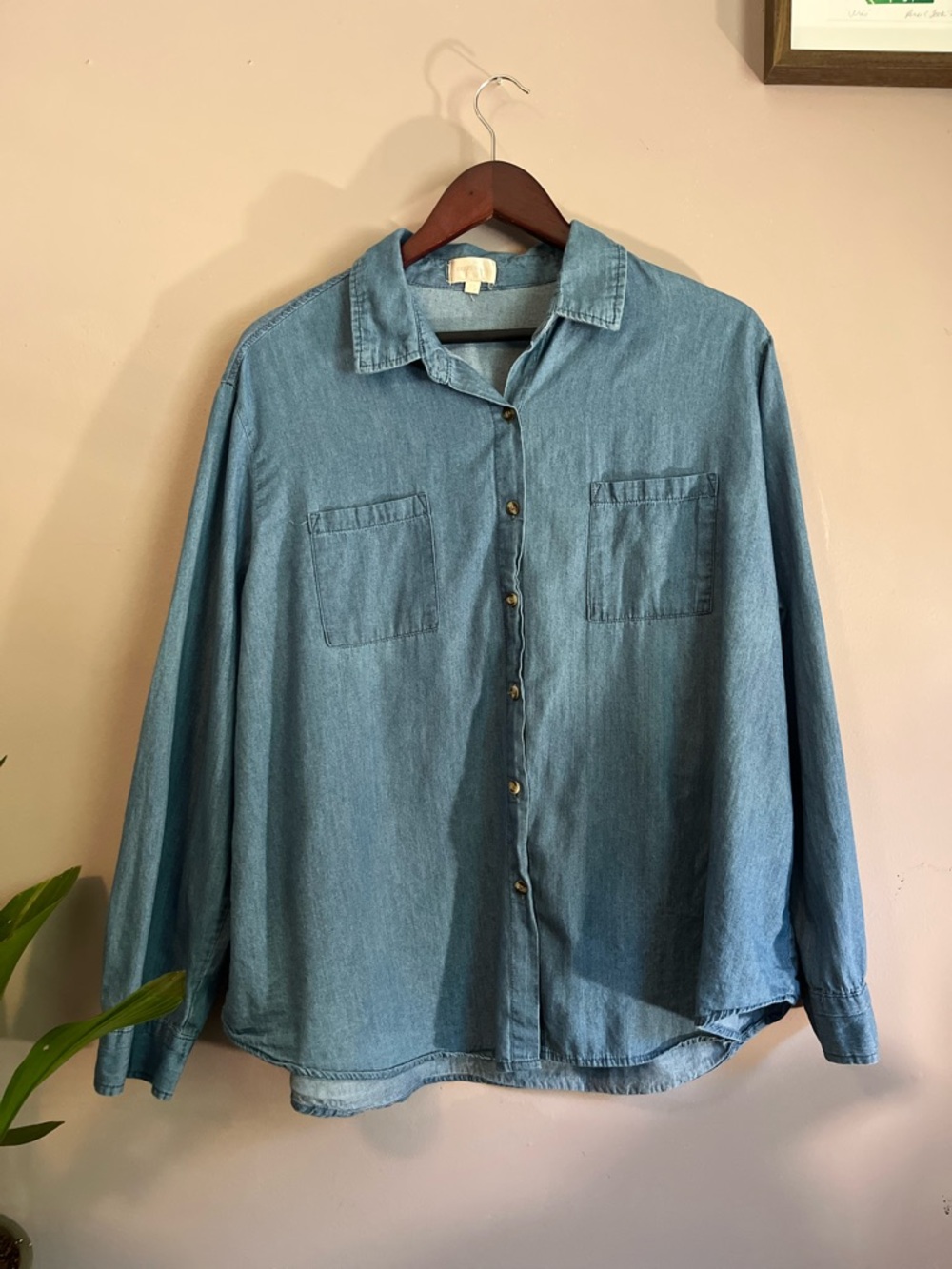 Dizzy Light Blue Denim Button-Up Shirt
